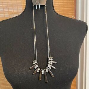 Paparazzi Black and Silver Statement Necklace and Earring Set